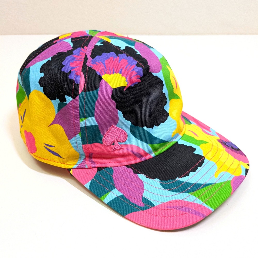 Kate Spade Orchid Bloom Floral Baseball Cap Multicolor Cotton Hat OS Preppy